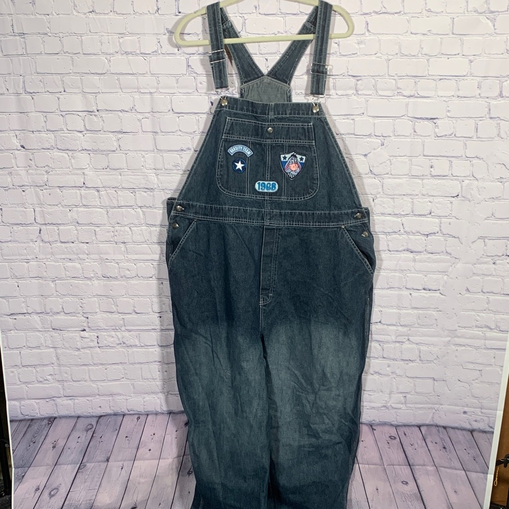 Disney Womens VTG Y2K Eeyore Demin Bib Overalls Blue Size 3X 90s Winnie the Pooh